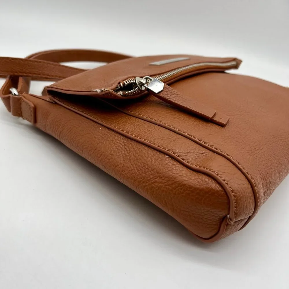 Liz Claiborne Brown Faux Leather Crossbody Purse_7
